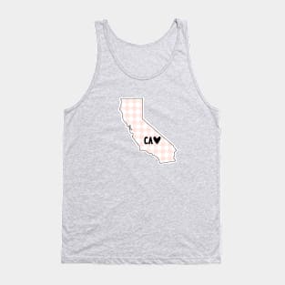 USA States: California (pink plaid) Tank Top